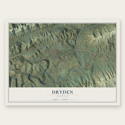 Dryden, Virginia map print, the full design