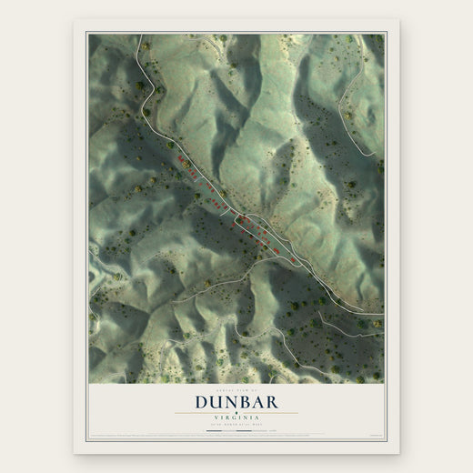 Dunbar, Virginia map print, the full design