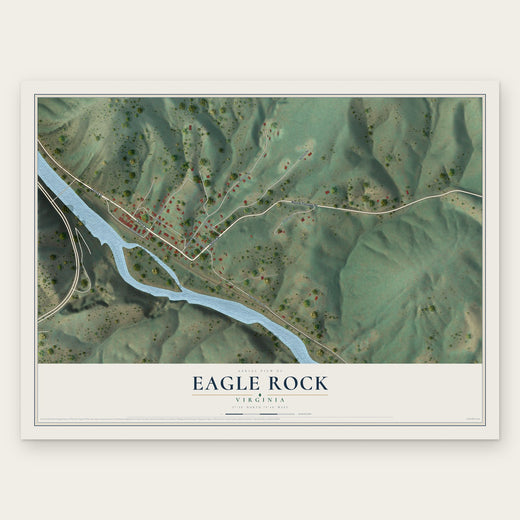 Eagle Rock, Virginia map print, the full design