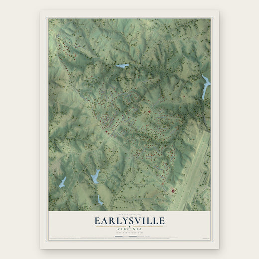 Earlysville, Virginia map print, the full design