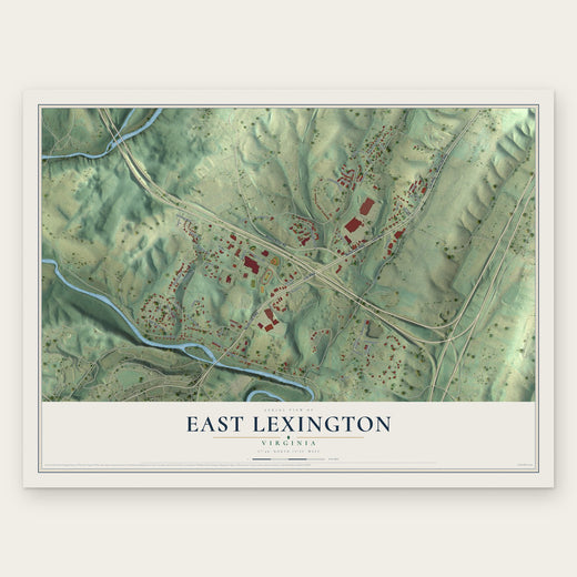 East Lexington, Virginia map print, the full design