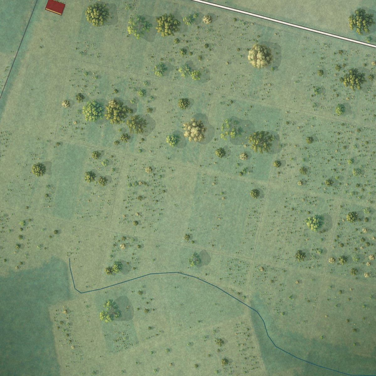 Second close-up of the map of Eastville, Virginia print showing more streets and buildings