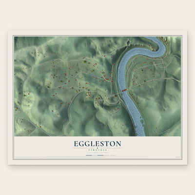 Eggleston, Virginia map print, the full design