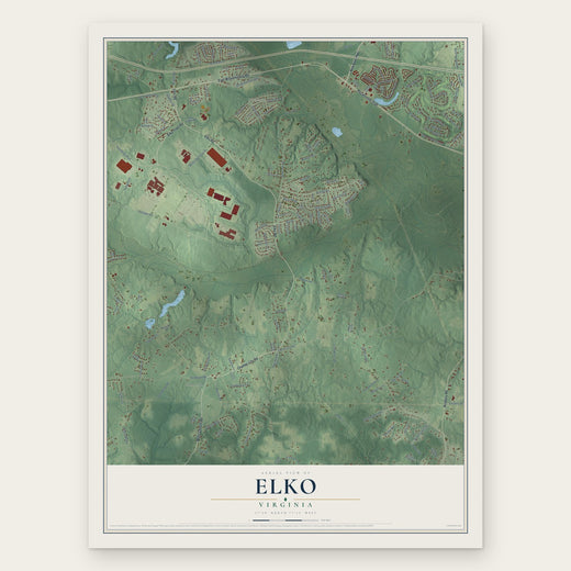 Elko, Virginia map print, the full design