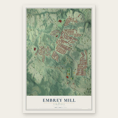 Embrey Mill, Virginia map print, the full design