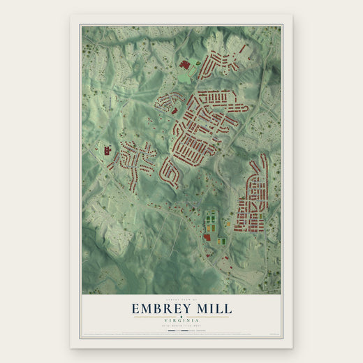 Embrey Mill, Virginia map print, the full design