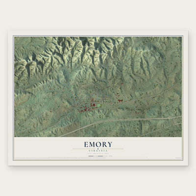 Emory, Virginia map print, the full design