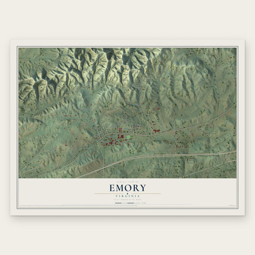 Emory, Virginia map print, the full design