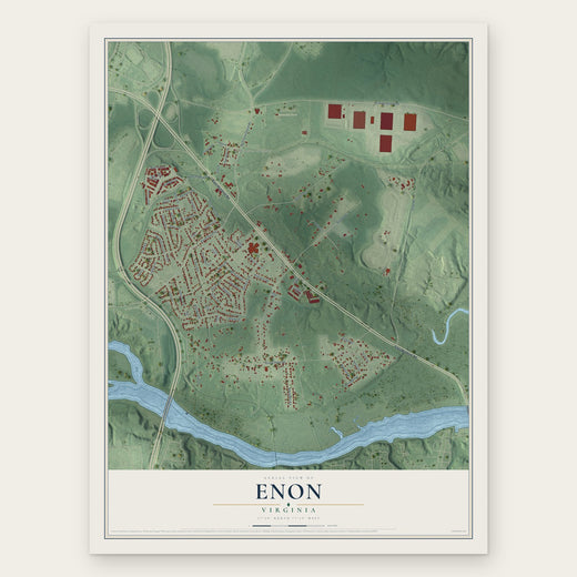 Enon, Virginia map print, the full design