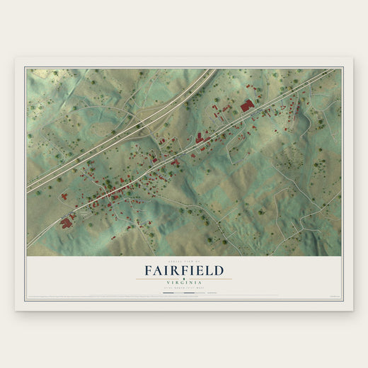Fairfield, Virginia map print, the full design