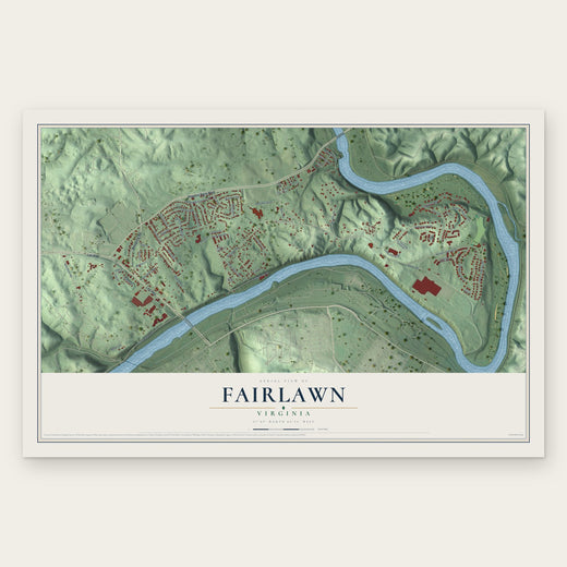 Fairlawn, Virginia map print, the full design