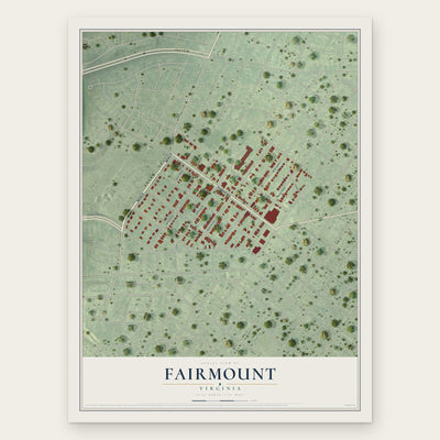 Fairmount, Virginia map print, the full design