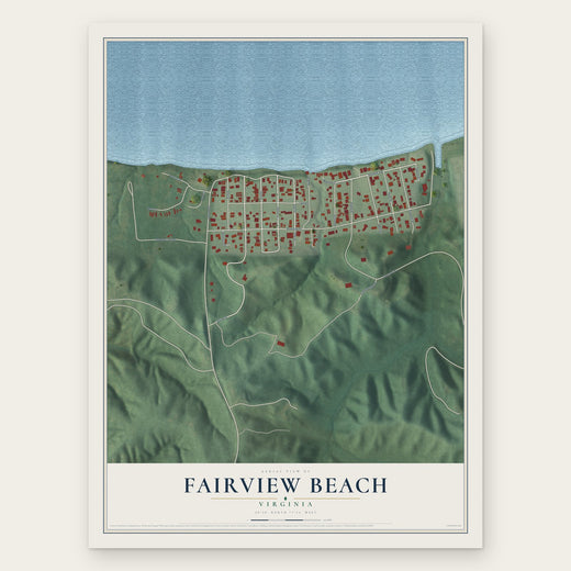 Fairview Beach, Virginia map print, the full design