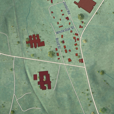 Close-up of the map of Fairview, Virginia print showing street and building detail
