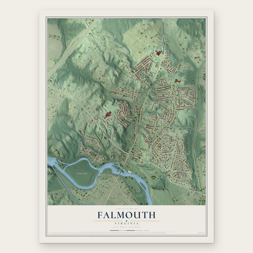 Falmouth, Virginia map print, the full design