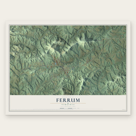Ferrum, Virginia map print, the full design