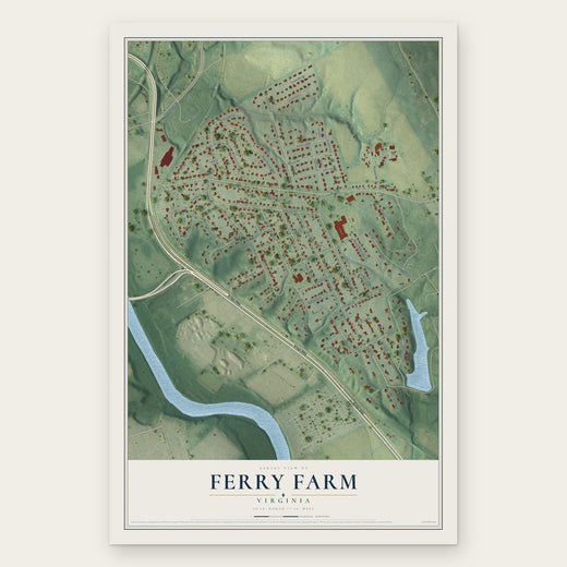 Ferry Farm, Virginia map print, the full design