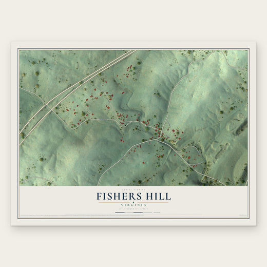 Fishers Hill, Virginia map print, the full design