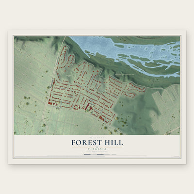 Forest Hill, Virginia map print, the full design