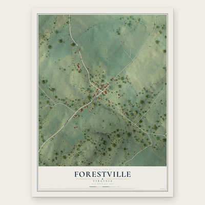 Forestville, Virginia map print, the full design