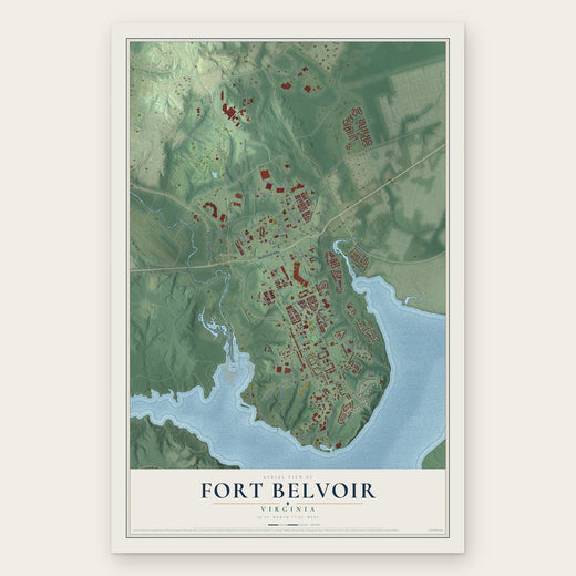 Fort Belvoir, Virginia map print, the full design