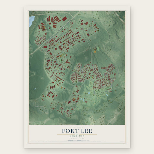 Fort Lee, Virginia map print, the full design