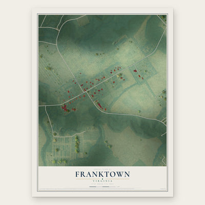 Franktown, Virginia map print, the full design