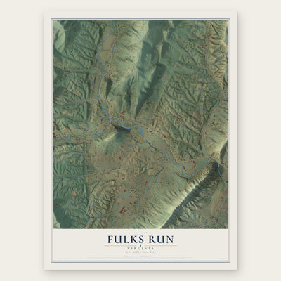 Fulks Run, Virginia map print, the full design