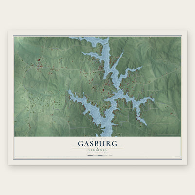 Gasburg, Virginia map print, the full design