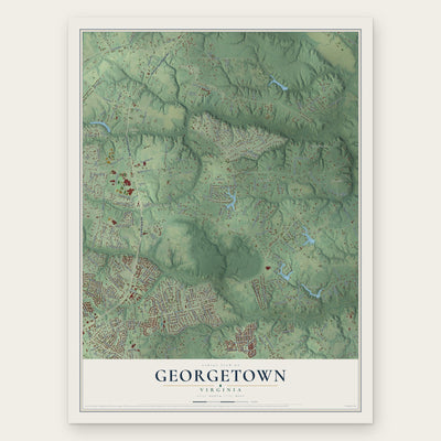 Georgetown, Virginia map print, the full design