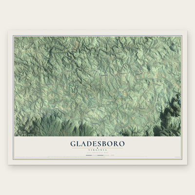 Gladesboro, Virginia map print, the full design