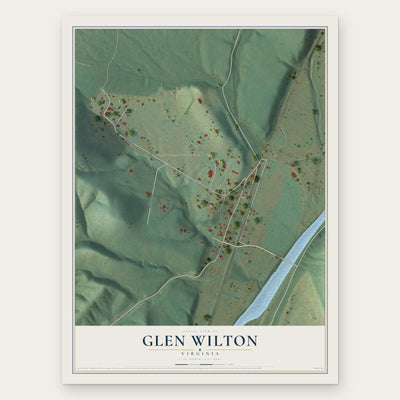 Glen Wilton, Virginia map print, the full design