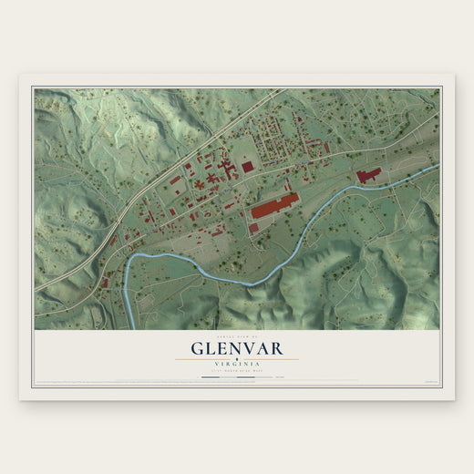 Glenvar, Virginia map print, the full design
