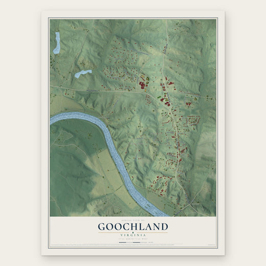 Goochland, Virginia map print, the full design