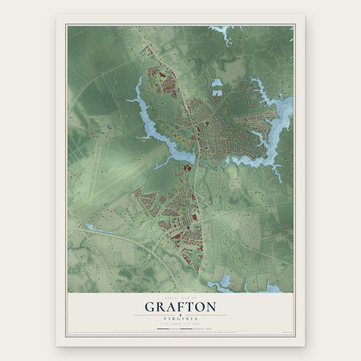 Grafton, Virginia map print, the full design