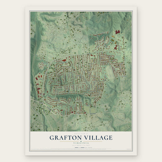 Grafton Village, Virginia map print, the full design