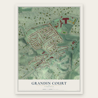 Grandin Court, Virginia map print, the full design