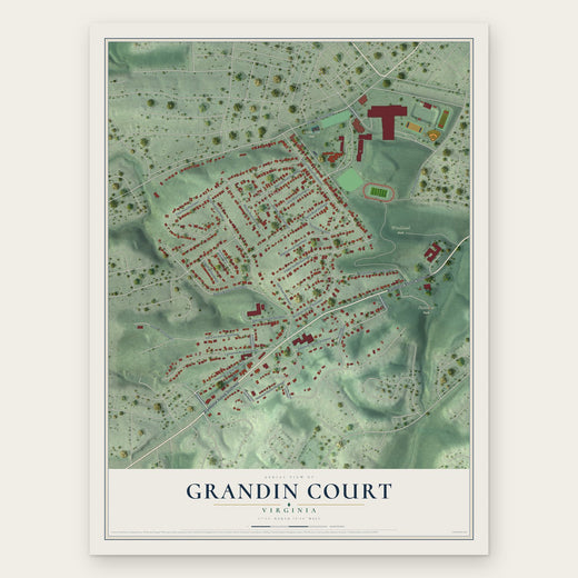 Grandin Court, Virginia map print, the full design