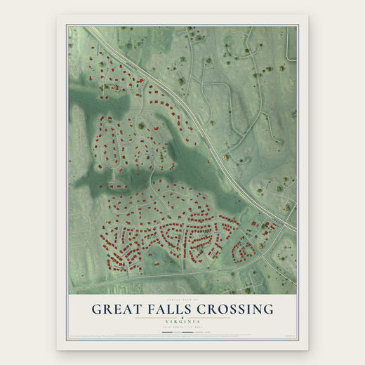 Great Falls Crossing, Virginia map print, the full design