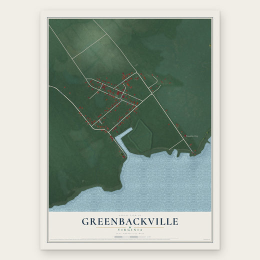 Greenbackville, Virginia map print, the full design