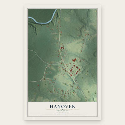 Hanover, Virginia map print, the full design