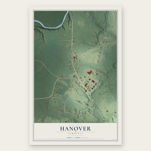 Hanover, Virginia map print, the full design