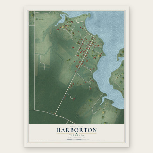 Harborton, Virginia map print, the full design