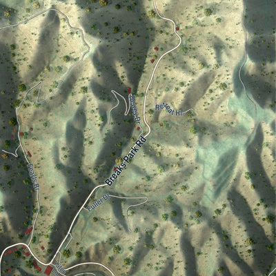 Second close-up of the map of Haysi, Virginia print showing more streets and buildings