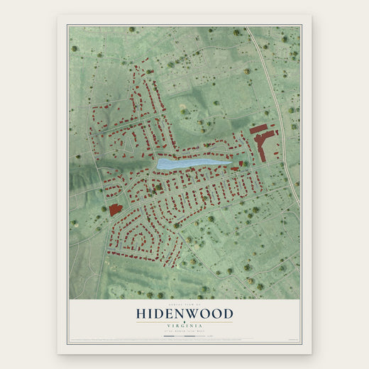 Hidenwood, Virginia map print, the full design