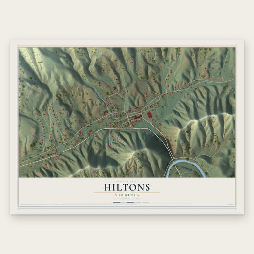 Hiltons, Virginia map print, the full design