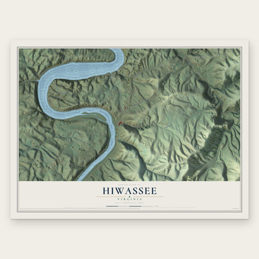 Hiwassee, Virginia map print, the full design