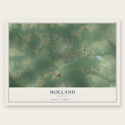 Holland, Virginia map print, the full design