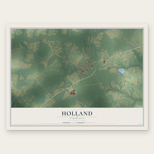 Holland, Virginia map print, the full design