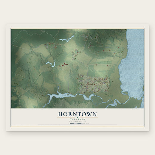 Horntown, Virginia map print, the full design